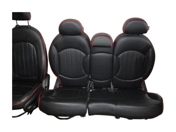 Countryman R60 Seats – Full Leather with Red Piping - Image 3
