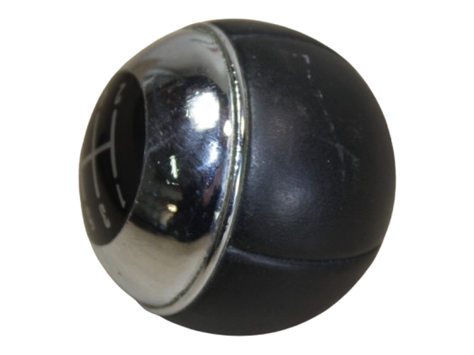 Versnellingspookknop, leer, chroom, zwart, 5 versnellingen, 7542279, MINI R50 R52 - Afbeelding 3