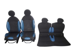 Partial leather and fabric seats, full set, blue, R56 Pacific Blue