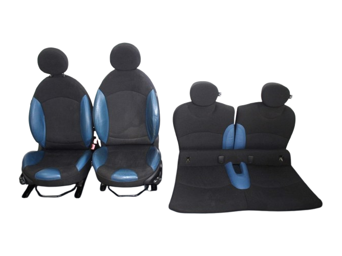 Stoffen stoelen, deels met leer, compleet blauw R56 Pacific Blue