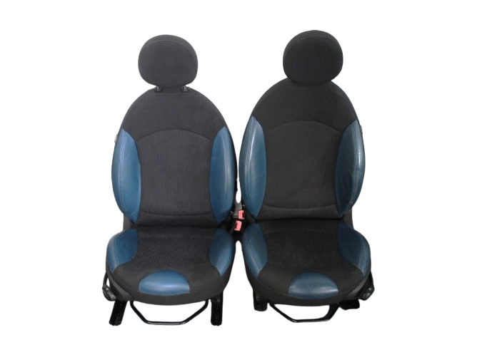 Stoffen stoelen, deels met leer, compleet blauw R56 Pacific Blue - Afbeelding 2